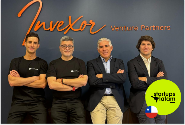 De izquierda a derecha) Fernando Salas y Patricio Cortés, CEO y VPE & Founder de BTrust, respectivamente, y Jorge Rodríguez y Joaquín Köster, CEO y socio, y COO de Invexor Venture Partners.